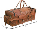 Real Goat Vintage Leather Large Travel Duffel Luggage Handmade, Hiking vintage - Image 4