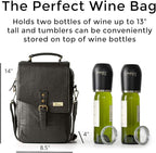 Leather Wine Bag & Wine Tumblers Set. Wine Gifts - Image 2