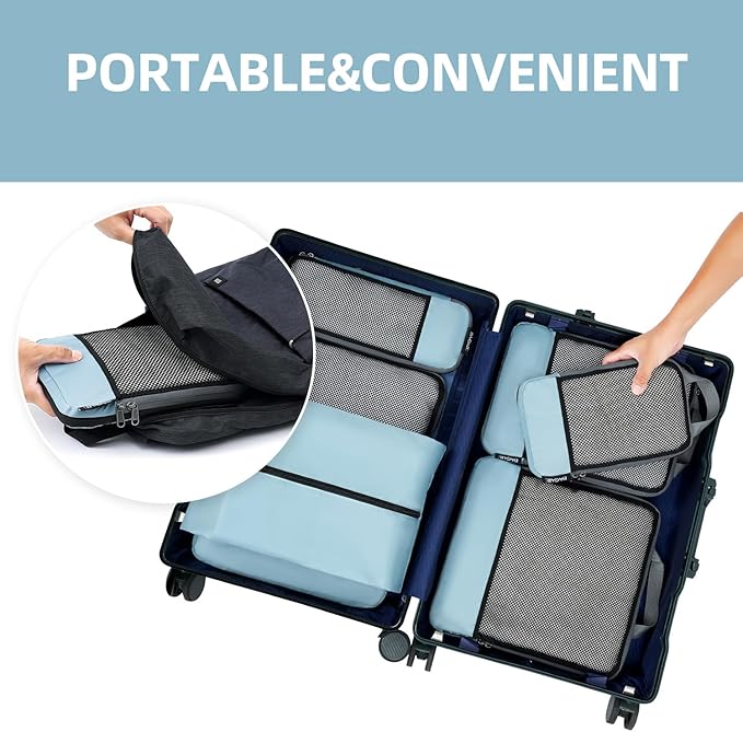BAGAIL 4 Set/6 Set/8 Set Compression Packing Cubes Travel Accessories - Image 5
