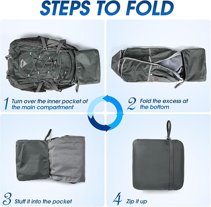 IGOLUMON Hiking Backpack 40L Packable Lightweight Camping Backpack Men Women - Image 6