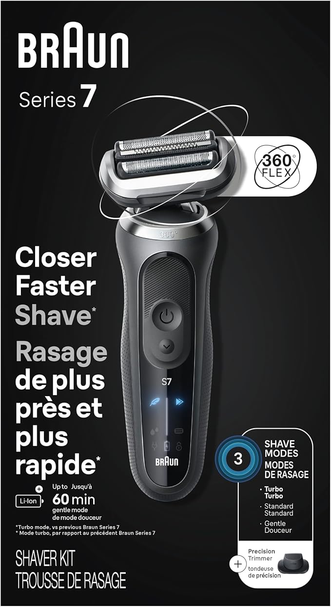 Braun Electric Shaver for Men, Series 7 7120s, Wet & Dry Shave, Turbo & Gentle - Image 7