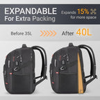 40L Expandable Laptop Backpack, Anti-thief Travel Backpack - Image 3