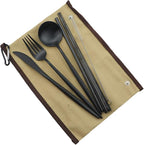 Gugrida Reusable Travel Utensils, 7 Piece Portable 304 Stainless Steel - Image 2