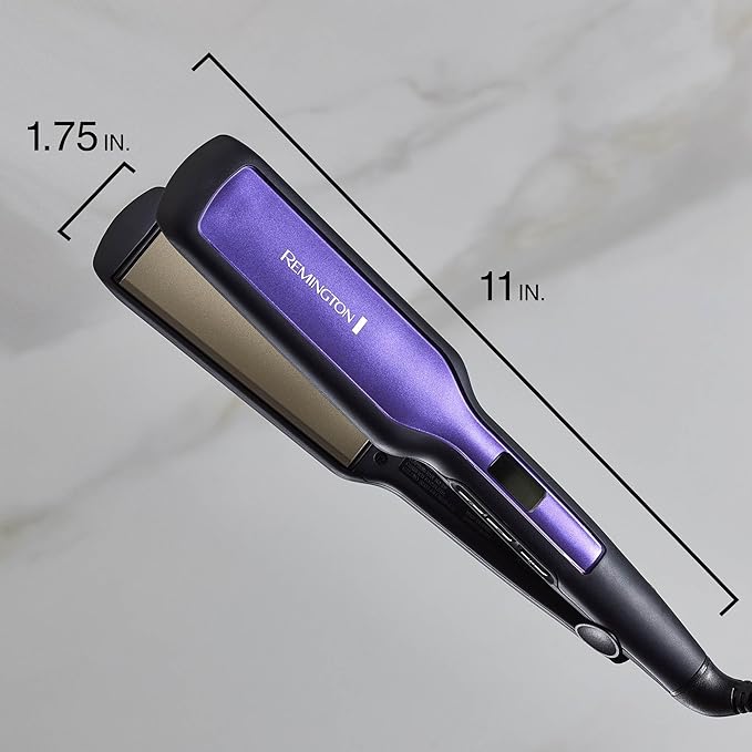 Remington 1 3/4" Flat Iron, Hair Straightener with Anti-Static Technology, 30-Second Heat Up & 60 Minute Auto Shut-Off, 30% Longer Ceramic Floating Plates, Titanium + Ceramic Coating
