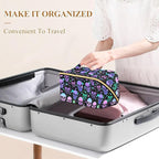 Makeup Organizer Bag, Stars Purple Skulls Travel Makeup Bags Makeup Vanity Case Large Capacity Rhombus Cosmetic Toiletry Bag for Girl Women Ladies