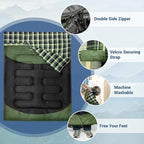 Double Sleeping Bag for Adults Machine Washable 2 Person Camping Sleeping Bag - Image 3