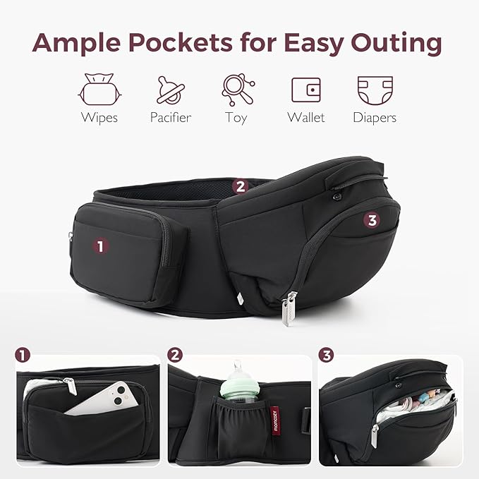 Momcozy Baby Carrier with Hip Seat, 2-in-1 Forward-Facing Carry - Image 4