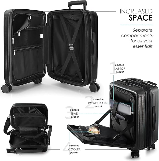Hard Shell Luggage Sets with Spinner Wheels 4 Piece, Expandable Large Suitcases - Image 5