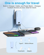 Portable Charger with Built-in Cables and Wall Plug, 12000mAh 22.5W USB C Power - Image 4