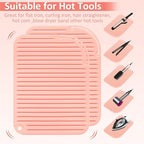 Quccefods 2 Pack Heat Resistant Mat Large Silicone Hot Hair Tools Holder for Curling Irons Flat Iron Hair Styling Tools Mat Portable Vanity Pad