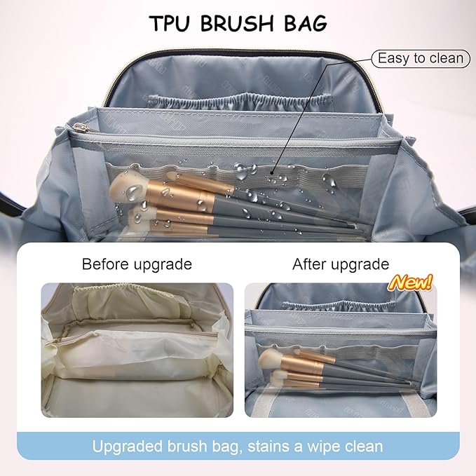 BOYATU Makeup Bag Travel Cosmetic Bag: 3 Pcs Set Portable Make up Bags - Image 3