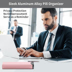 Metal Weekly Pill Organizer, Serfeymi Aluminum Daily Pill Box, 7 Day Pill Case - Image 3