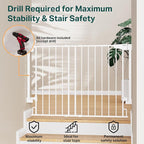 Cumbor 29.2–43" Baby Gate for Stairs, Wall-Mounted, Expandable No Bottom Bar - Image 4