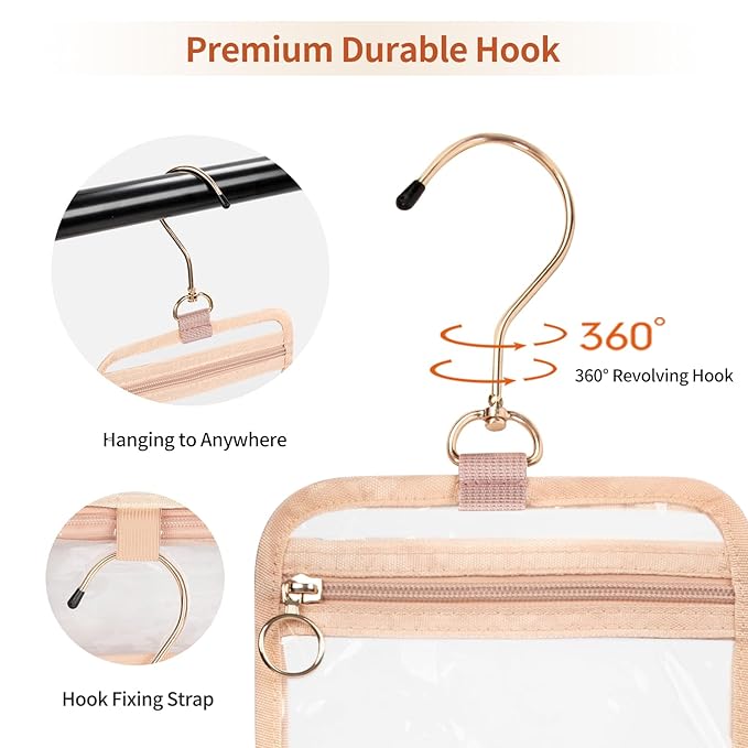 Clear Cosmetic Bags, Hanging Toiletry Bag - Image 2
