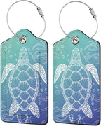 2 Pack Sea Turtle Luggage Tag for Suitcases, Cute Turtle Theme Party - Image 4