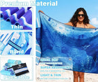 Lightweight Thin Microfiber Beach Towel Sand Free Quick Dry Absorbent Compact - Image 4
