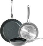 Nuwave 3-Piece 8”, 12” Forged Lightweight Frying Pan Set, G10 Healthy Duralon by NuWave