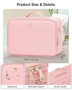 Relavel Makeup Bag with LED Mirror, 16.2 inches Large Professional Makeup Case - Image 2