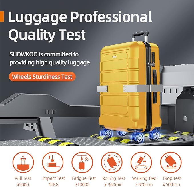 SHOWKOO Luggage Sets Expandable PC+ABS Durable Suitcase Sets Double Spinner - Image 8