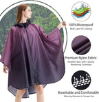 Rain Poncho Jacket Coat Hooded Zipper Style - Image 3
