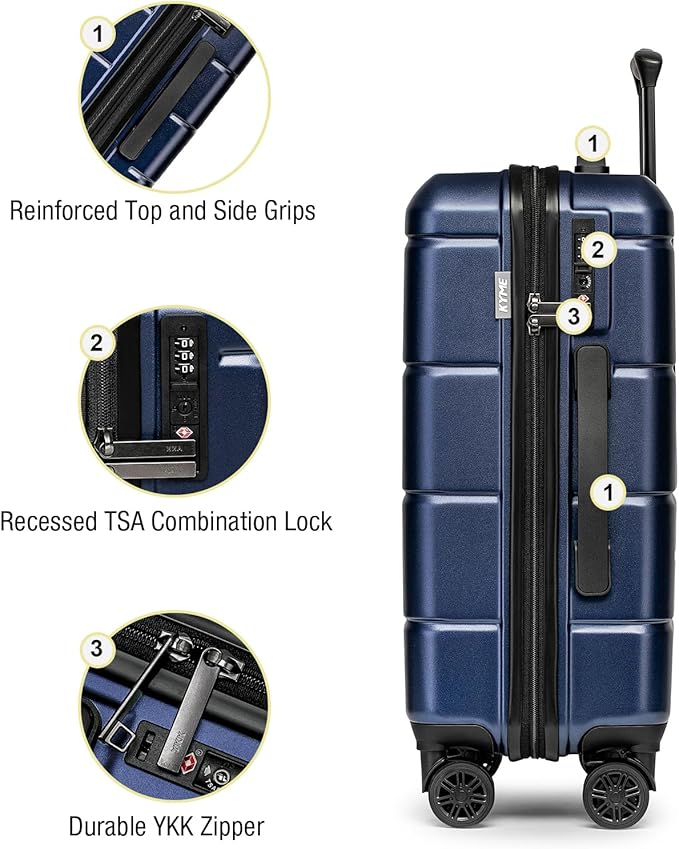 KYME Luggage Sets 2 Piece Hardshell 22"/26" Suitcase - Image 5