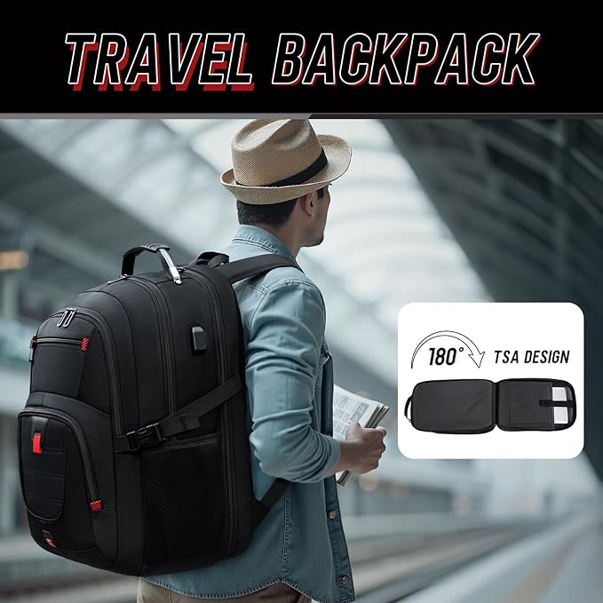 Z-MGKISS Travel Backpack, 50L Extra Large Travel Laptop Backpack, Travel - Image 4