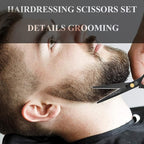 Purple Dragon 5.5 inch Hair Cutting Scissors Set with Razor, Leather Scissors Case, Barber Hair Cutting Shears Hair Thinning/Texturizing Shears for Professional Hairdresser or Home Use (Black)