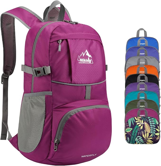 WATERFLY Hiking Foldable Daypack Backpack: 25L Ultra Lightweight Packable by Waterfly
