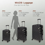 Hardshell Luggage Sets 3 Piece ABS+PC Travel Suitcase Hard Sided Luggage - Image 5