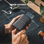 VULKIT Pop up Card Wallet Minimalist Cash Wallets RFID Blocking Leather Smart - Image 3