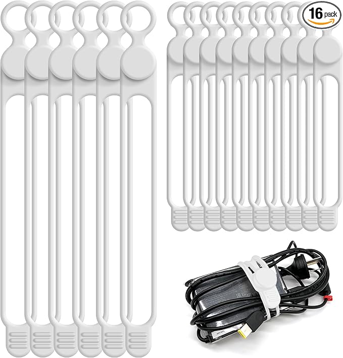 Nearockle Silicone Cable Ties Cord Organizer by ELECTRONICSORGANIZATION