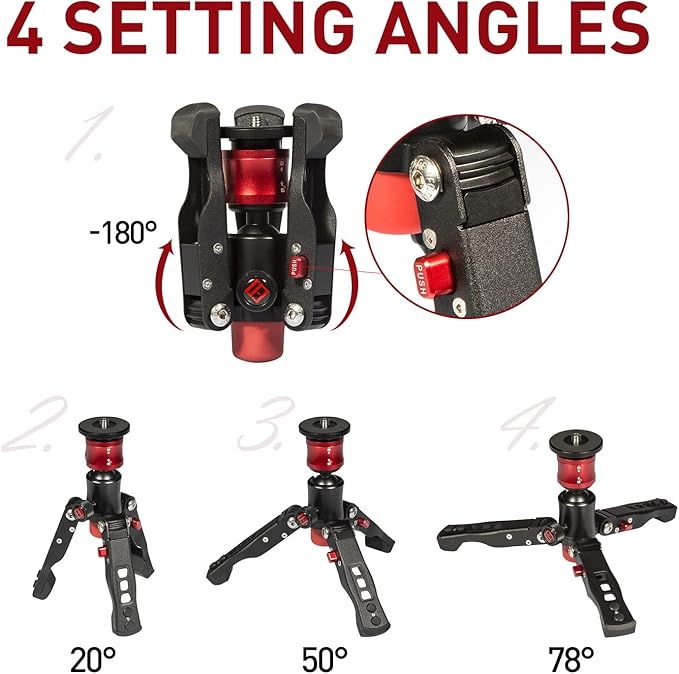 IFOOTAGE Monopod with Feet, 59’’ Lightweight Telescopic Carbon Fiber Camera - Image 3