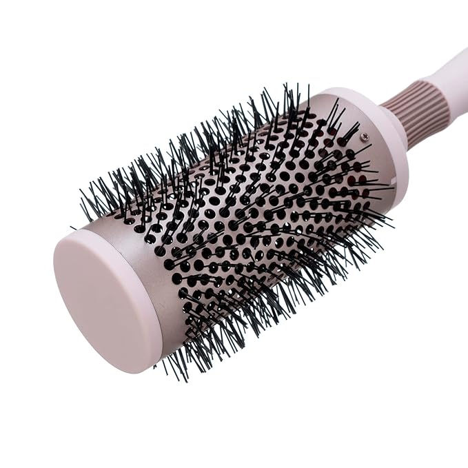Fast Dry Round Brush with Ceramic Ion Thermal Barrel and Nylon Bristles,Argan oil Round Hair Brush for Blow Drying,Styling,Curling,Straightening, for All Hair Types-53mm