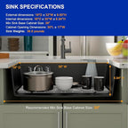 Dcolora 32 inches Granite Composite Kitchen Sink Workstation Black Undermount - Image 6