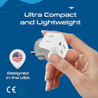 Ceptics Schuko Germany, France Plug Adapter, Dual Input - Image 7