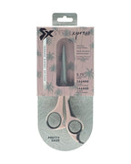 Cricket Style Xpress Pretty Daze Hair Cutting Scissors - Sharp Micro-Serrated Beveled Blades, Stainless Steel Shears Hair Scissors - Wet & Dry Use, Barber Accessories - 5.75", Soft Pink and Gray