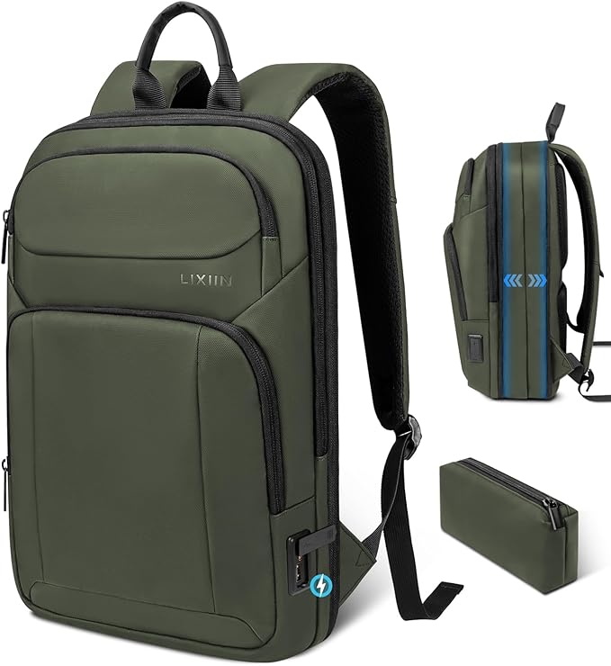 Backpack for Men Slim & Expandable Travel Laptop Backpack by LIXIIN