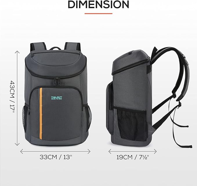 TOURIT Cooler Backpack 30 Cans Lightweight Insulated Backpack Cooler Leak-Proof - Image 2