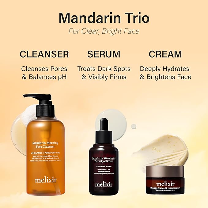 Melixir Mandarin Vitamin CE Hydration Cream, Niacinamide & Panthenol, Vitamin Capsules for Skin Radiance & Uneven Tone, Daily Face Moisturizer for Dry and Dull Skin, Korean Skincare (1.0 fl.oz./30ml)