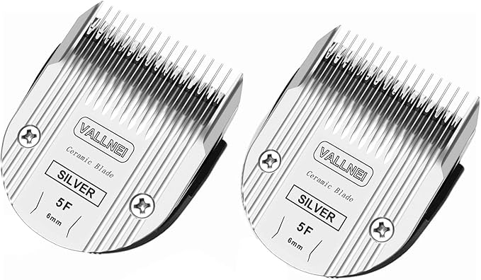 Detachable Adjustable Pet Dog Grooming Clipper 5-in-1 Blade Compatible with WAHL Professional Animal Blade Arco, Bravura, Chromado, Creativa, Figura, and Motion Pet, Dog, and Horse Clippers(5F)(2PACK)