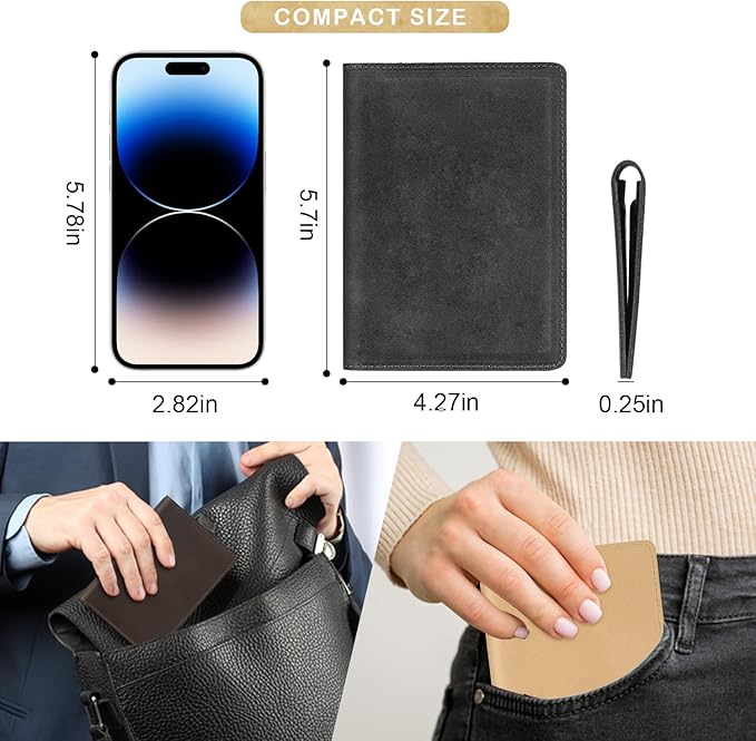 Real Leather Passport Holder for Men and Women Travel, Handmade Passport Wallet - Image 5