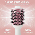 Blow Dryer Brush Hair Dryer Brush in One, 4-in-1 Styler Volumizer with Oval Titanium Barrel, Hot Air Ionic Straightener for Smooth Frizz-Free Volume