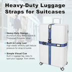 Vigorport Luggage Straps for Suitcases 2 Pack, Heavy Duty Metal Buckle Luggage - Image 6