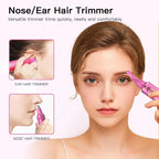 Nose Hair Trimmers for Women Men，Rechargeable Hair Trimmer 2 in 1 Painless Multifunctional Ear and Nose Hair Trimmer with IPX7 Waterproof Dual Edge Blades (Rose)