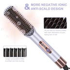 Hair Straightener and Curler, PARWIN PRO BEAUTY 1'' Flat Iron,1.25'' Curling Iron Hair Straightener Brush with Detachable Power Cord, LED Temp Control & Instant Heat Up, Dual Voltage, for Home Travel
