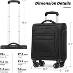 Coolife Underseat Carry On Luggage Suitcase Softside Lightweight Rolling Travel - Image 7