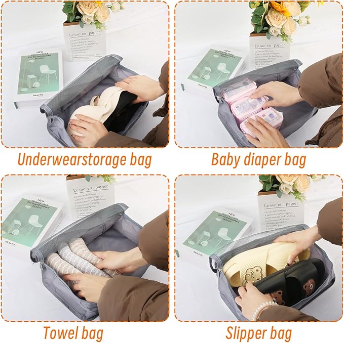 6 Pcs Packing Cubes Luggage Organizers Small Mesh Clothing Underwear Bag - Image 6