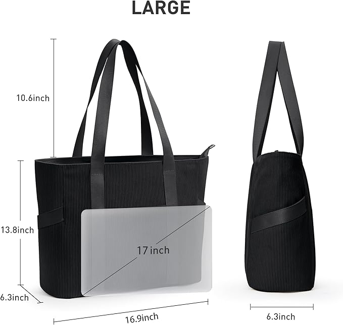 Tote Bag for Women with Zipper, Travel Tote Bags with Compartments Large - Image 4