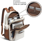 30L Business Laptop Backpack for Women Men, Travel Work Backpack Purse Faux - Image 2