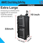 33" Rolling Duffle Bag with Wheels and Handle - Image 6